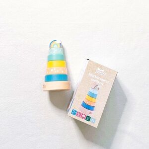 Jumini Wooden Stacker Tower Rainbow Learning Sensory Fine Motor Skills Neutral